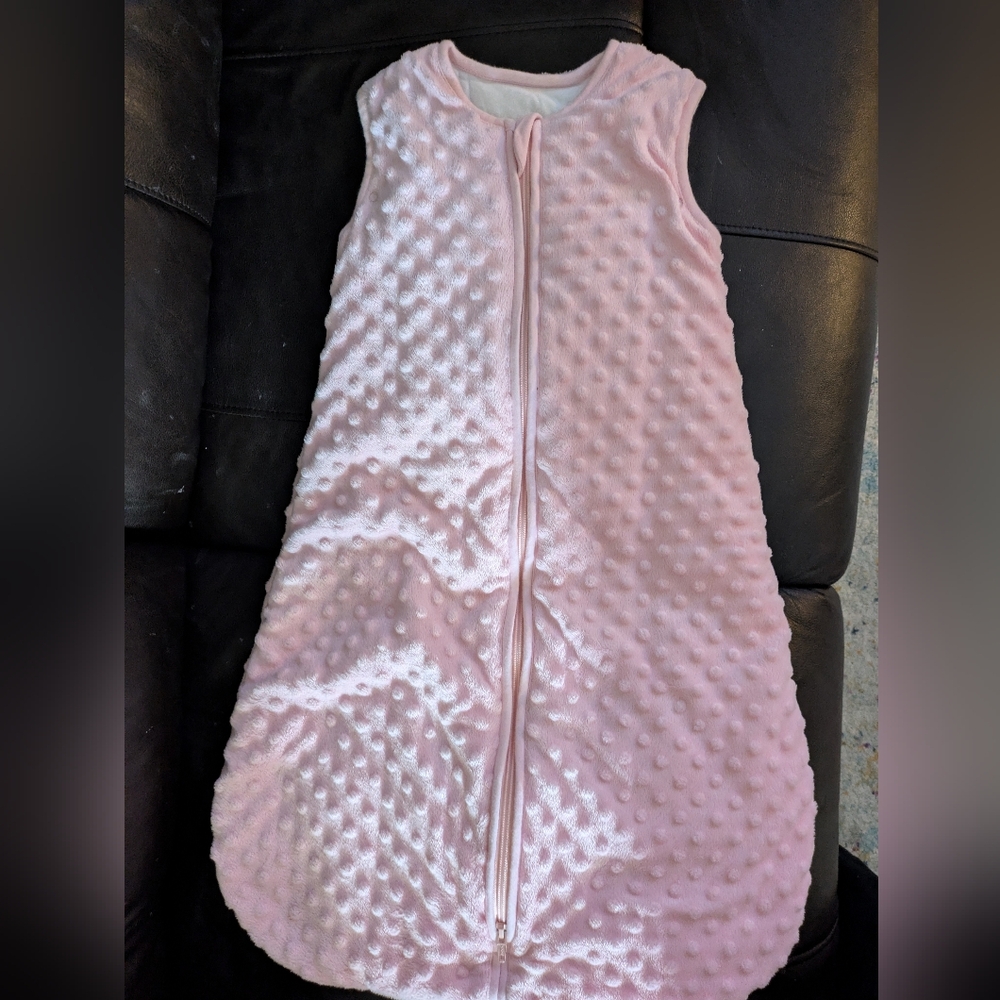 Soft Pink Baby Sleep Sack Zippered Sleeveless Bodysuit